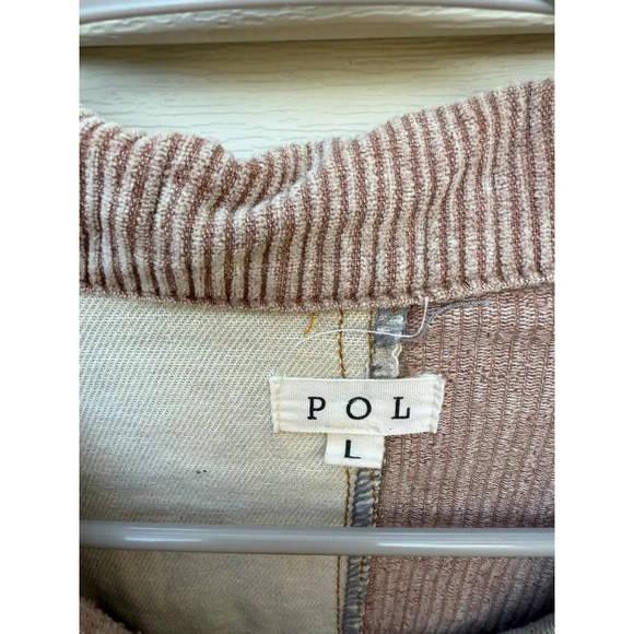 POL Star Patchwork Shacket Corduroy Denim Jacket Oversized Large - Picture 6 of 7